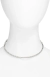 Nadri Dazzle Cubic Zirconia Flex Choker In Rhodium