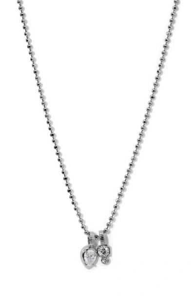 Nadri Delancey Charm Necklace In Gray