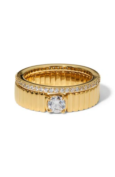 Nadri Delancey Set Of 2 Rings In Gold