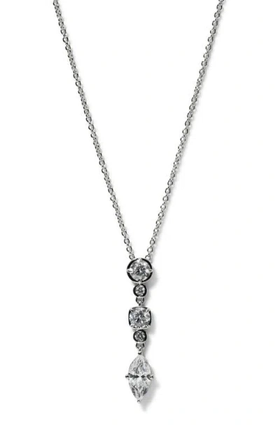 Nadri Delancey Short Cubic Zirconia Y-necklace In Silver