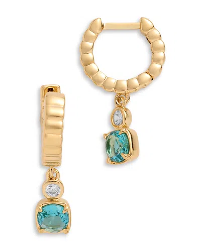 Nadri Delancey Small Charm Hoop Earrings In Gold