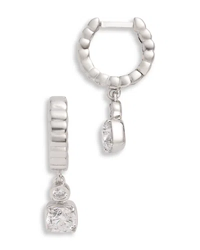 Nadri Delancey Small Charm Hoop Earrings In White