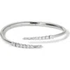 Nadri Cubic Zirconia Bypass Bangle Bracelet In Rhodium Plated