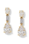 Nadri Delphine Triple Drop Earrings In Gold