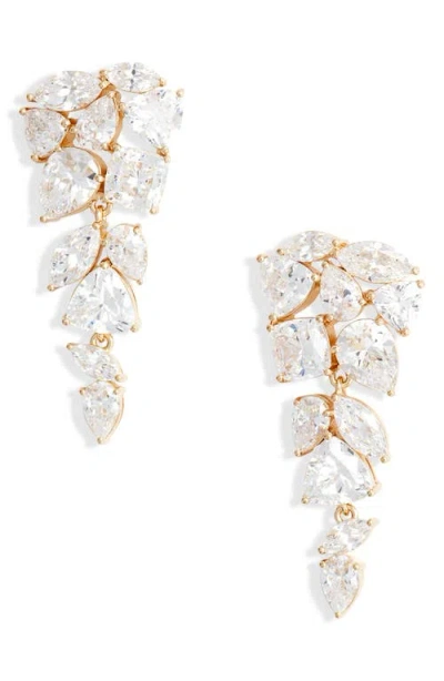 Nadri Deluxe Cluster Cubic Zirconia Drop Earrings