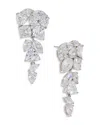 Nadri Deluxe Cluster Drop Earrings In Silver