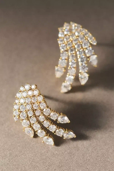 Nadri Diva Fan Hoop Earrings In Gold