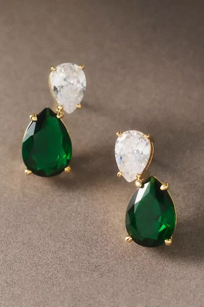Nadri Emma Emerald Crystal Drop Earrings In Green