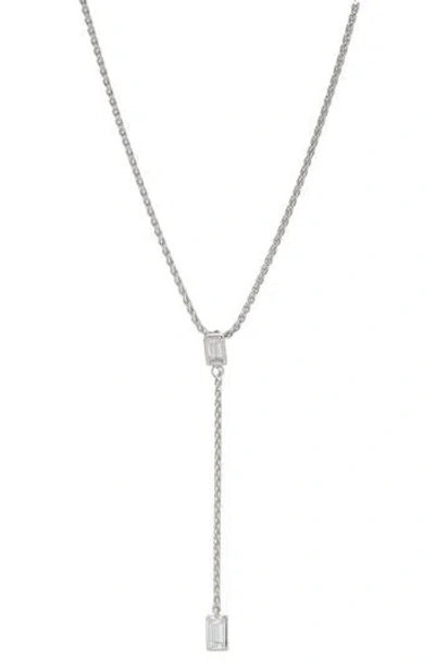 Nadri Entwine Cubic Zirconia Y-necklace In Rhodium