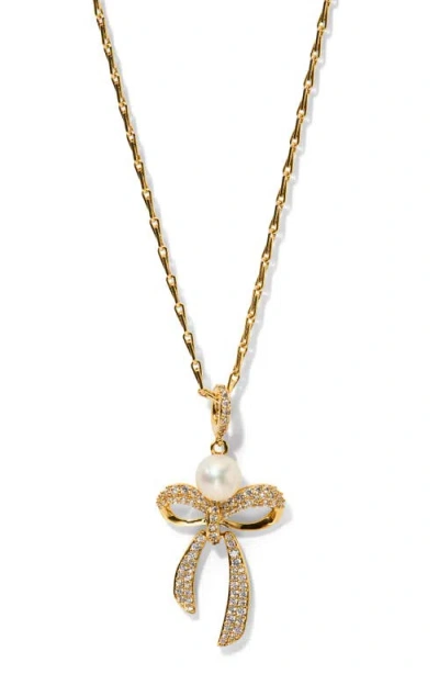 Nadri Eros Bow Choker Necklace In Gold