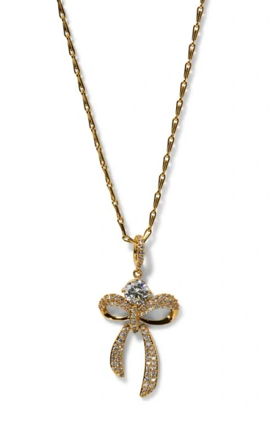 Nadri Eros Bow Pendant Necklace In Gold