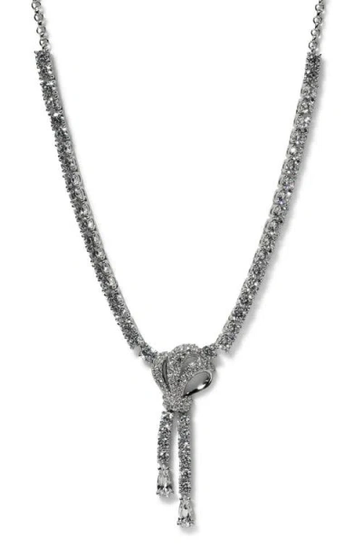 Nadri Eros Knot Y-necklace In Silver