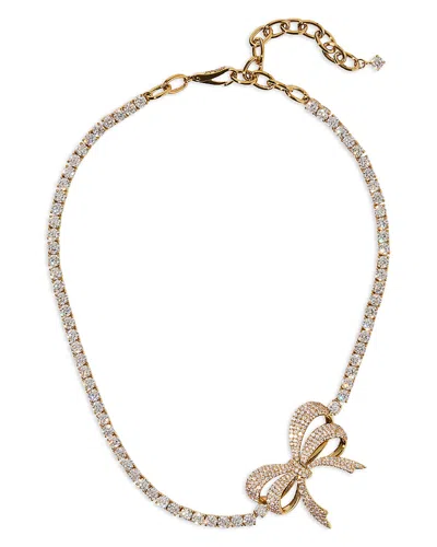 Nadri Eros Pave Bow Tennis Choker Necklace, 16 In Gold