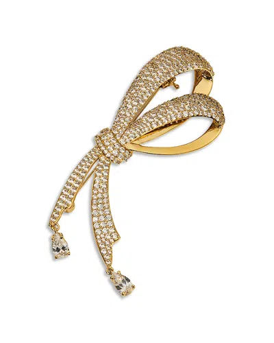 Nadri Eros Pave Half Bow Pin In Gold