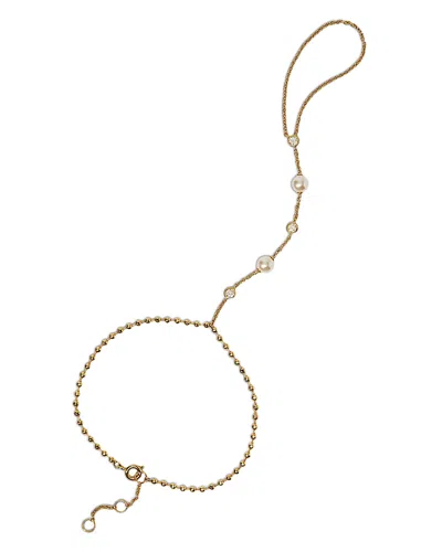 Nadri Esme Cubic Zirconia & Imitation Pearl Ball Chain Hand Chain In Pattern