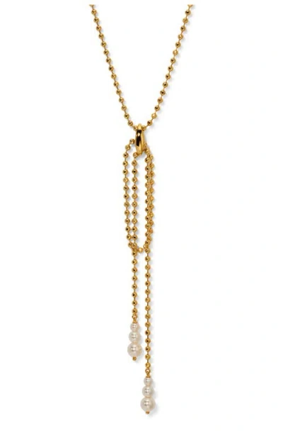 Nadri Esme Faux Pearl & Bead Y-necklace In Gold