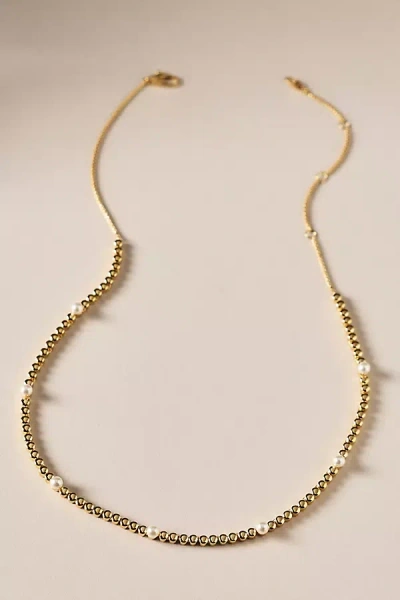 Nadri Esme Freshwater Pearl Tennis Necklace In Gold