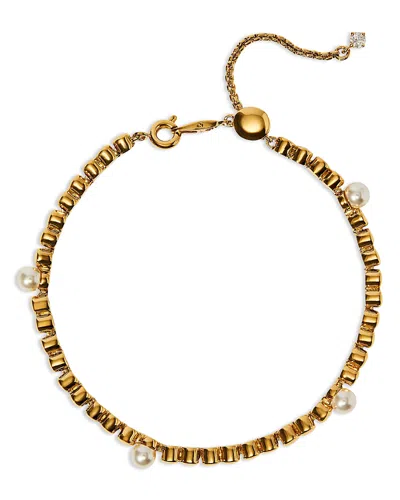 Nadri Esme Imitation Pearl Slider Bracelet In Gold