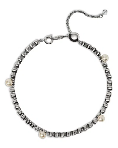 Nadri Esme Imitation Pearl Slider Bracelet In Metallic
