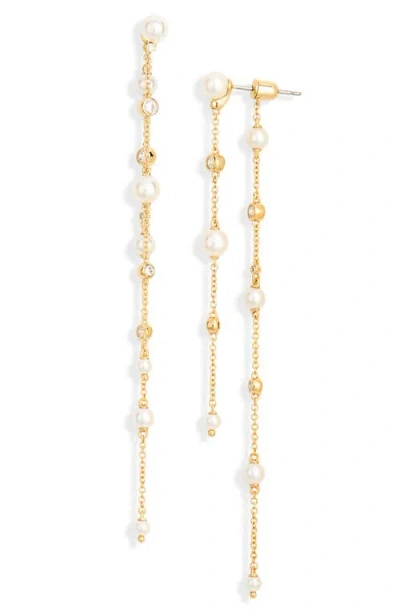 Nadri Esme Linear Front/back Earrings In Gold