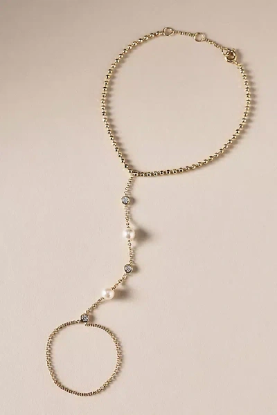 Nadri Esme Pearl Hand Chain In Gold