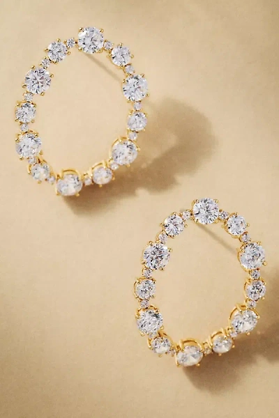 Nadri Everleigh Crystal Open Hoop Earrings In Gold