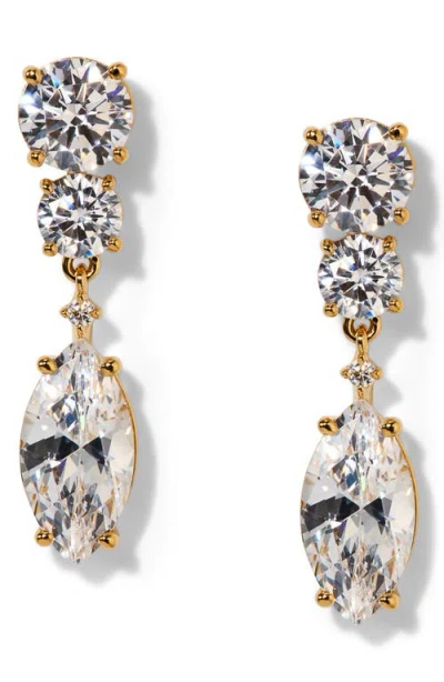 Nadri Everleigh Cubic Zirconia Double Drop Earrings In Gold
