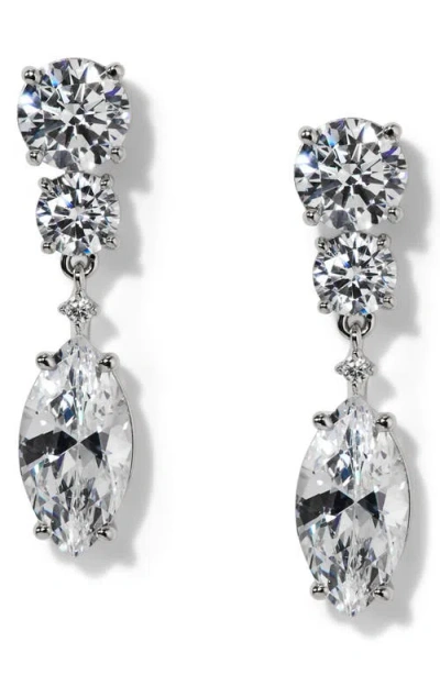 Nadri Everleigh Cubic Zirconia Double Drop Earrings In Metallic