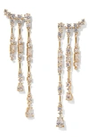 Nadri Everleigh Cubic Zirconia Fringe Climber Earrings In Gold