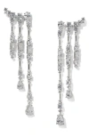 Nadri Everleigh Cubic Zirconia Fringe Earrings In Silver
