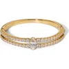 Nadri Everleigh Cubic Zirconia Hinged Bangle Bracelet In Gold