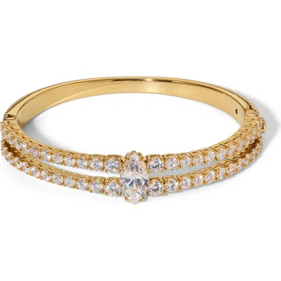 Nadri Everleigh Cubic Zirconia Hinged Bangle Bracelet In Gold