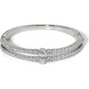 Nadri Everleigh Cubic Zirconia Hinged Bangle Bracelet In Silver