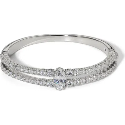 Nadri Everleigh Cubic Zirconia Hinged Bangle Bracelet In Silver
