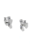 Nadri Everleigh Cubic Zirconia J Hoop Earrings In Metallic