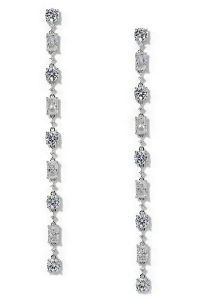 Nadri Everleigh Cubic Zirconia Linear Drop Earrings In Metallic