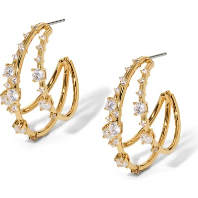 NADRI NADRI EVERLEIGH CUBIC ZIRCONIA THREE HOOP EARRINGS
