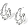 Nadri Everleigh Cubic Zirconia Three Hoop Earrings In Silver