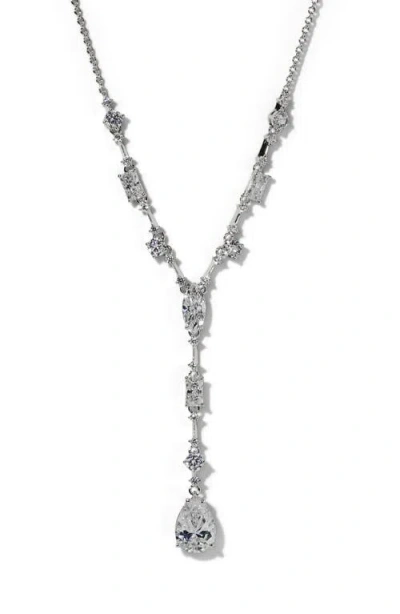 Nadri Everleigh Cubic Zirconia Y-necklace In Metallic