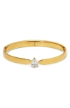 Nadri Cubic Zirconia Pear Solitaire Bangle Bracelet In Gold