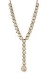 Nadri Cubic Zirconia Bezel Lariat Necklace In 18k Gold Plated, 16-18 In Gold