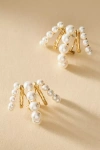 Nadri Farrah Multi-pearl Hoop Earrings In Gold