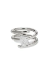 Nadri Farrah Wrap Ring In Rhodium