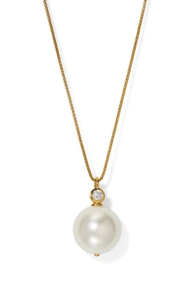 Nadri Farrah Xl Faux Pearl Pendant Necklace In Gold/faux Pearl