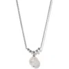 Nadri Faux Pearl & Cubic Zirconia Necklace In Metallic