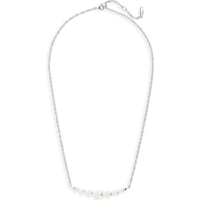 Nadri Faux Pearl Frontal Necklace In White