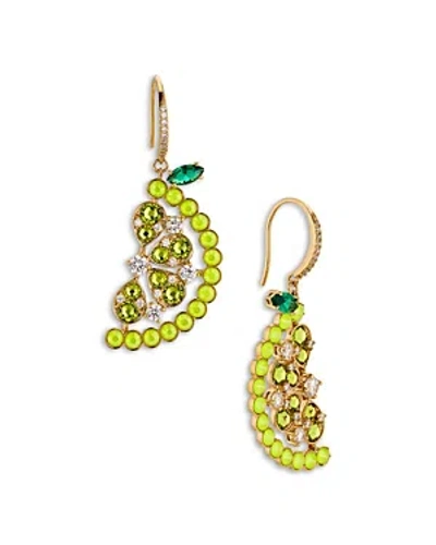 Nadri Foodie Lemon Drop Earrings, 1.6l In Metallic