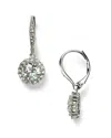 Nadri Framed Round Cubic Zirconia Drop Earrings In Rhodium
