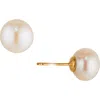 Nadri Cultured Genuine Freshwater Pearl Button Earrings In Gold