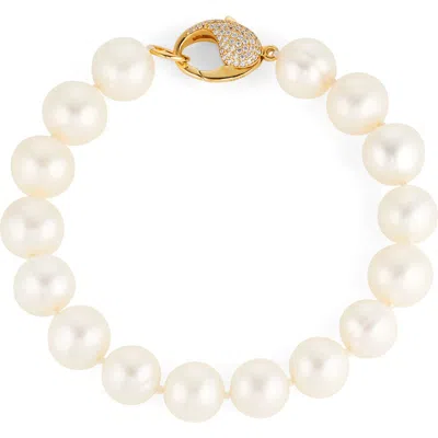 Nadri Cultured Genuine Freshwater Pearl Bracelet In Gold